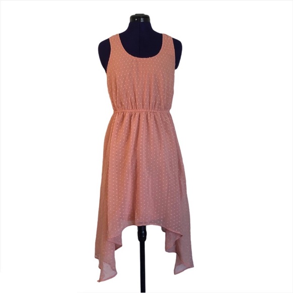 Charlotte Russe Pink Peach Polka Dot Dress - Picture 1 of 13